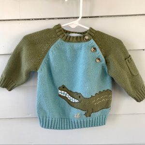 Janie & Jack crocodile days sweater 3-6M
